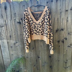 Fashion Nova Tan Leopard Knit Sweater | Trendy Plus Size Pullover